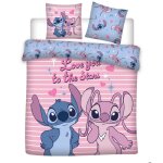 Housse de couette - lilo et stitch - love you to the stars (stitch & angel) - 240x220 cm - polycoton ...