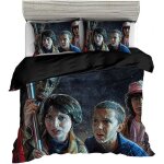 Housse de couette strange things - fantaisie - noir - synth�tique - parure de couette