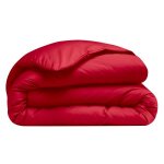 Housse de couette supercoton rouge 140x200cm