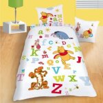 Housse de couette + taie - disney - winnie lourson - modle alphabet - 140x190 cm - 100% coton