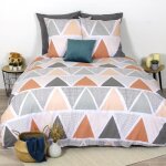 Housse de couette et taie doreiller coton citrus 240x260 cm