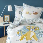 Parure de lit disney le roi lion - simba timon pumbaa - housse de couette + taie doreiller 100% coton ...