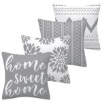 Housses de coussin 40x40 lot de 4 taie doreiller grise carre housses de coussin 16x16 4 pack pour patio ...