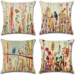 Housse de coussin 40x40 abstrait d�coratif housses coussins pour canap� salon lit ext�rieur lot de 4 ...