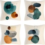 Housse de coussin - morandi - lot de 4 - 45x45 cm - coton et lin - motifs gomtriques