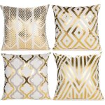 Housse de coussin - amoune - lot de 4 - 45x45 cm - imprim� g�om�trique - int�rieur