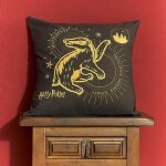 Housse de coussin - belum - hufflepuff gold a - 50x50 cm - tissu half panama 100% coton - design contemporain ...
