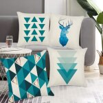 Housses de coussin - coton lin - 45x45cm - g�om�trique - d�coration maison canap� lit