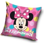 Housse de coussin - disney - minnie - 40x40 cm - 100% polyester - rose