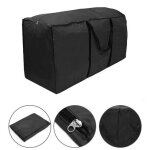 Housse de coussin - jardin - 210d oxford - sac de transport hydrofuge - 173x76x51cm - noir Housse de coussin - jardin - 210d oxford - sac de transport hydrofuge - 173x76x51cm - noir
