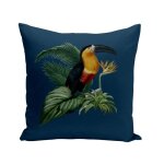 Housse de coussin - fabulous - 40x40 cm - bleu - tropical - toucan perroquet