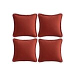 Housses de coussin � franges boho en coton rouge 50x50 cm lot de 4 - d�coration style farmhouse et boh�me ...
