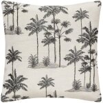 Housse de coussin palm noir et blanc 40x40cm - atmosphera createur dinterieur
