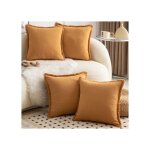 Housses de coussin - mandioo - 60x60 cm - coton naturel - style boh�me avec franges