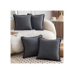 Housses de coussin - mandioo - 65x65 cm - coton gris - style boh�me avec franges