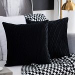 Housses de coussin - noname - velours noir - 45x45 cm - 2 pi�ces - design contemporain
