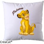 Housse de coussin - roi lion simba - 40x40 cm - personnalisable - doux - lavable  30c