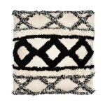 Housse de coussin scandinave - barbacado - noir blanc - carr - synthtique
