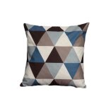 Housse de coussin - 45x45 cm - bleu - lin composite - motif diamond