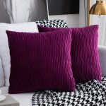 Housses de coussin - velours - 45x45 cm - violet - 2 pi�ces