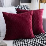 Housses de coussin - velours - 45x45 cm - vin rouge - 2 pices