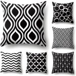 Housse de coussin - zgeer - motif irrgulier - noir et blanc - 45x45cm