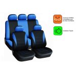 Housses couvre sieges jeu complet universel bleu - noir 9 pieces - housse protectrice - voiture