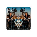 Housse cuir portefeuille pour samsung galaxy a06 musique johnny hallyday moto