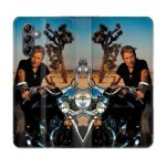 Housse cuir portefeuille pour samsung galaxy a14 4g / 5g musique johnny hallyday moto