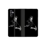 Housse cuir portefeuille pour samsung galaxy a16 5g musique johnny hallyday noir