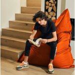 Housse d�houssable antiuv pour pouf g�ant xxl 180x140cm - usage int�rieur / ext�rieur - couleur orange ...