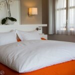 Housse d�dredon - castex - 200x170 cm - coton jacquard - lavable en machine - �l�gance chic