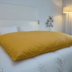 Housse d�dredon - castex couettes naturelles - 90x150 cm - coton - lavable en machine � 40� - or