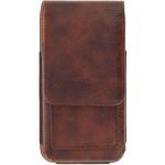 Housse etui ceinture vertical cuir smartphone taille l - marron