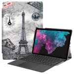 Housse etui pochette simili cuir avec coque intrieure rigide pour microsoft surface pro 4 / 5 / 6 / ...