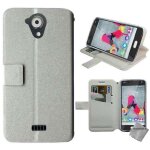 Housse etui portefeuille pour wiko u feel lite + film ecran - blanc