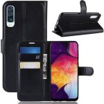 Housse etui - samsung - galaxy a50 - anti - chocs - support pliable - pu cuir noir