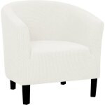 Housse de fauteuil - chesterfield - jacquard - extensible - blanc - 85% polyester Housse de fauteuil - chesterfield - jacquard - extensible - blanc - 85% polyester