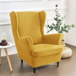 Housse de fauteuil � oreilles - extensibles - avec housse de coussin en t - lot de 2 - jaune jaune housse ...