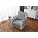 Housse fauteuil relax 1 place antid�rapante gris 200 cm - douce et protectrice