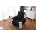 Housse fauteuil relax - antidrapant - noir - 200cm - confortable - design contemporain
