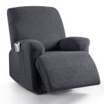 Housse de fauteuil relax - extensible 1 place - polyester - gris fonc� - design contemporain