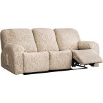 Housse de fauteuil relax - jacquard - kaki - extensible - 3 places - tissu synth�tique