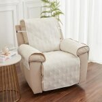 Housse de fauteuil relax - non sp�cifi� - 55x200cm - beige - antid�rapant - matelass�