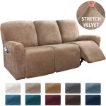 Housse de fauteuil relax en velours extensible housse de canap relax 3 places protge - fauteuil doux ...