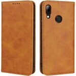 Housse huawei p smart 2019 - marron - �tui en cuir - 3 fentes pour cartes - fonction de support - tpu ...