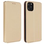 Housse iphone 11 pro max - avizar - tui folio portefeuille - co - cuir - fonction support - jaune
