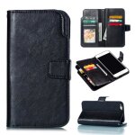 Housse iphone 6 plus - iphone 6s plus pochette portefeuille etui - 9 fentes de carte phone housse - noir ...