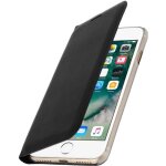 Housse iphone 7 / 8 - avizar - etui portefeuille ultra - fin - co - cuir - noir - protection chocs