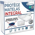 Housse matelas 160x200 anti punaise de lit avec fermeture clair protege matelas impermable integral ...